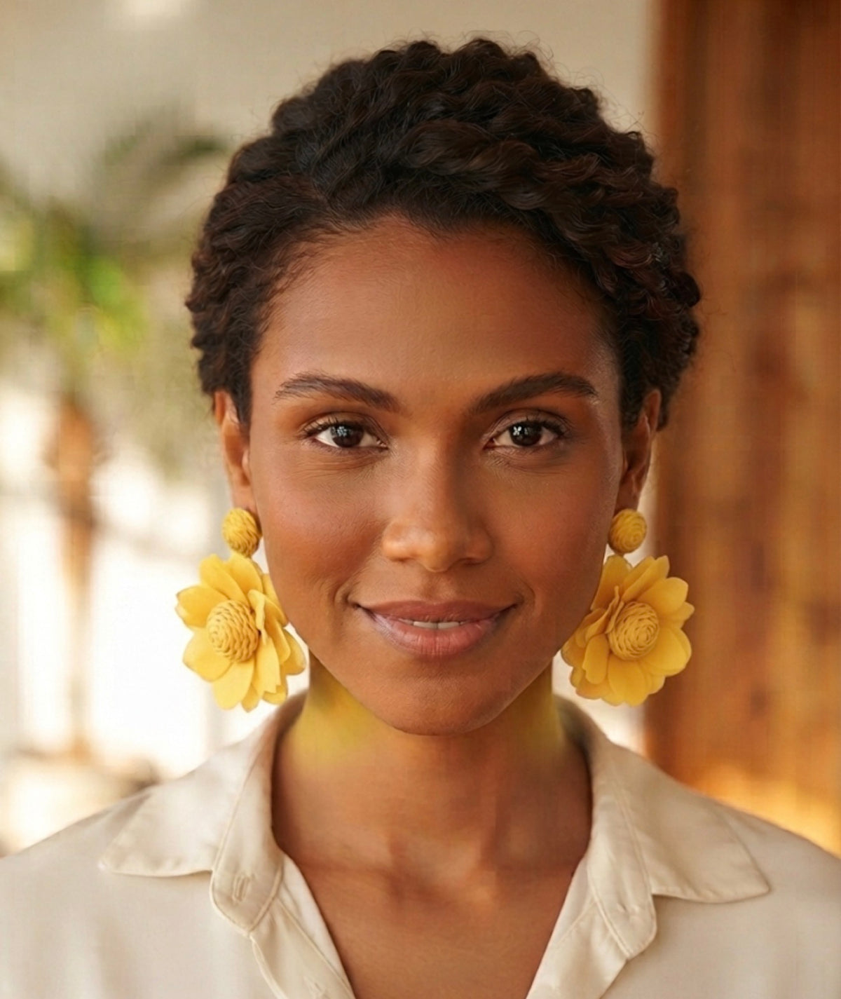 Vibrant Oversized Fabric Flower Statement Earrings | Lightweight Botanical Drop Earrings.