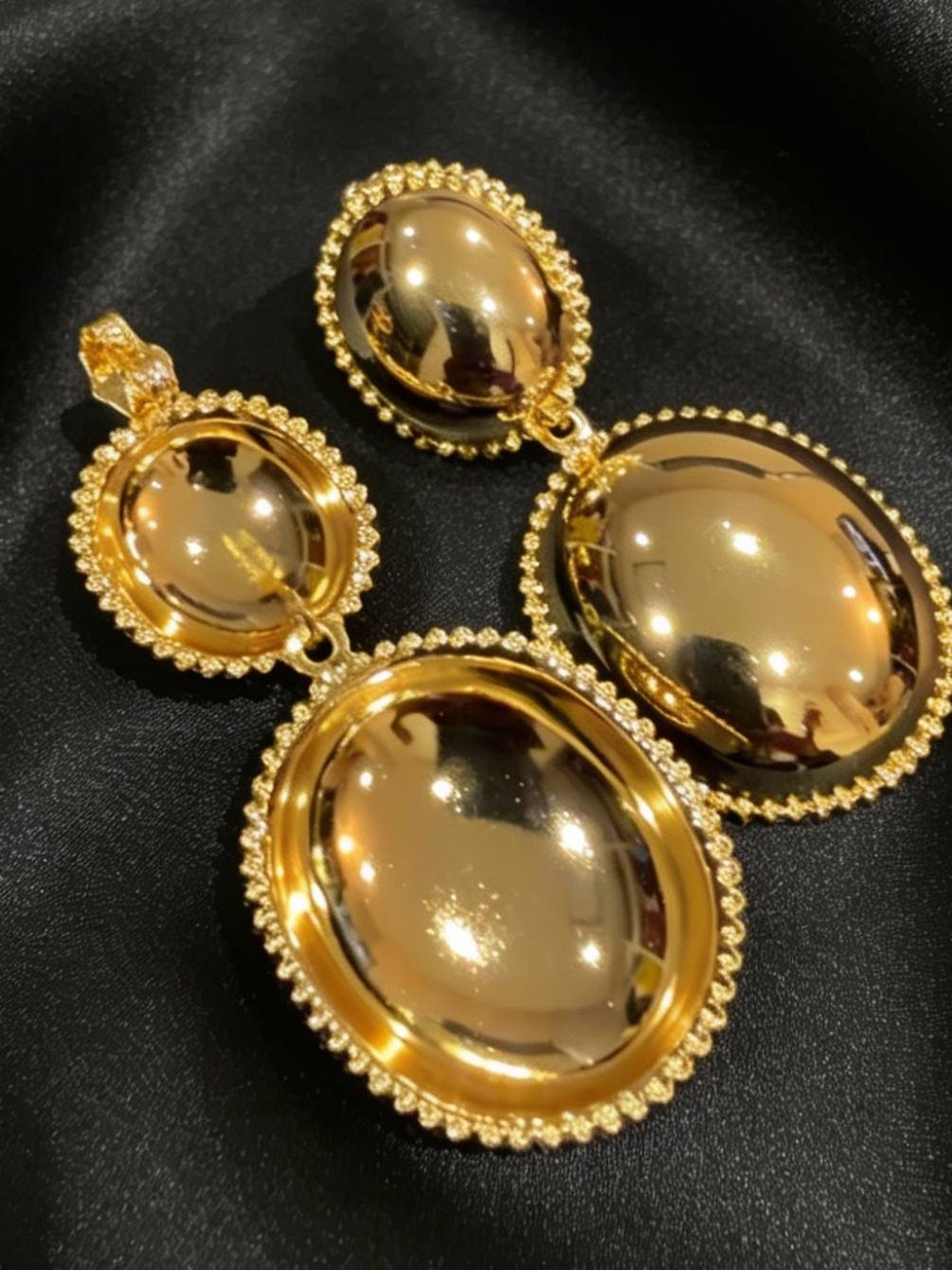 Rosemary Golden Eclipse Statement Drop Earrings