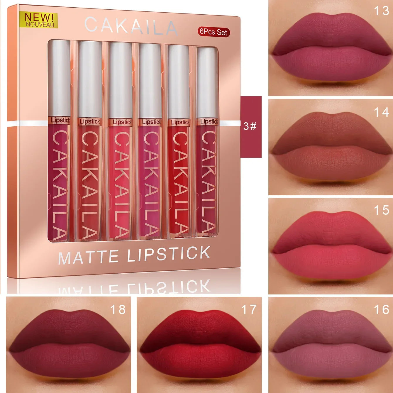 KACAILA 6/10 Colors Lipstick Set Velvet Matte Gift Set-7