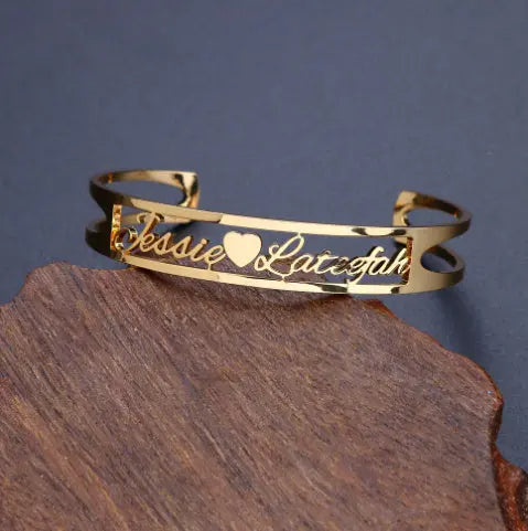 Customized Name Bracelet Personalized Custom Bangles Stainless Steel Jewelry-8