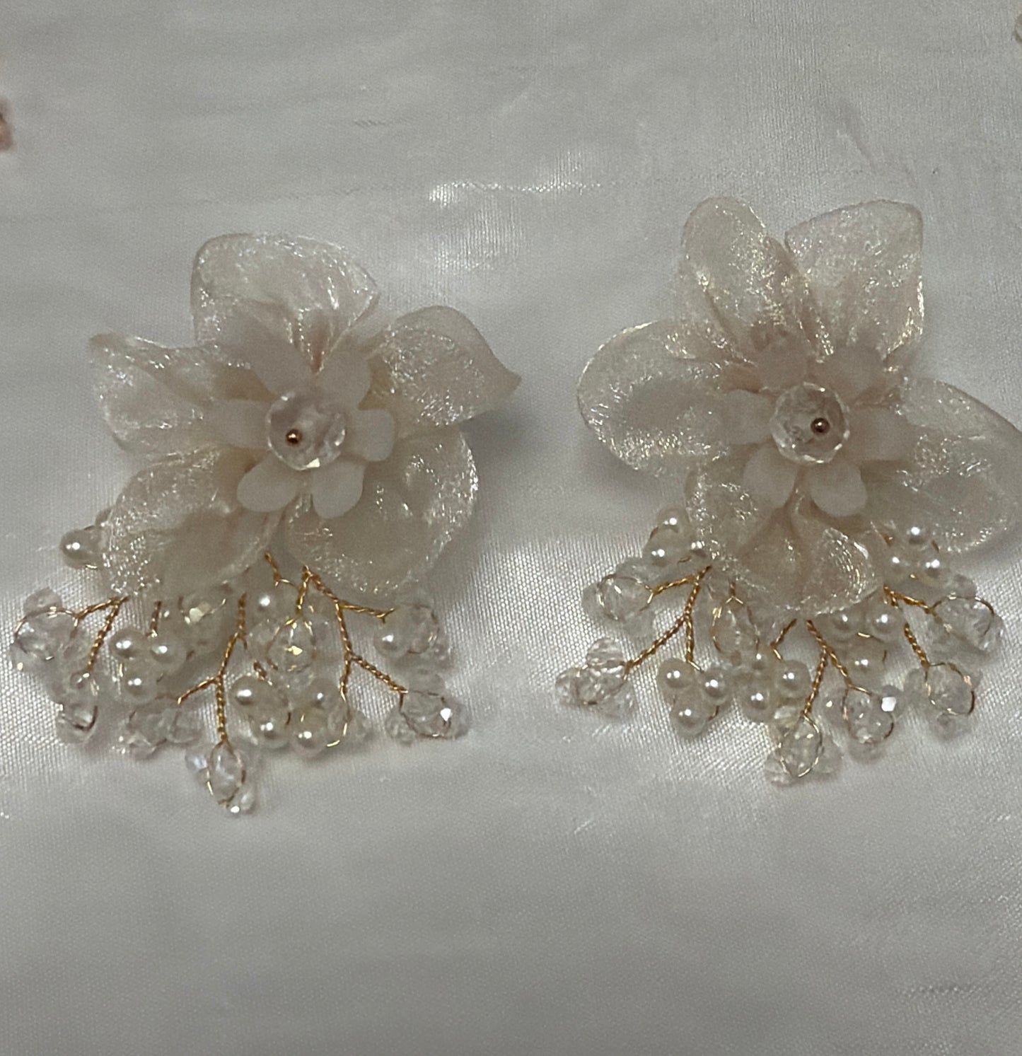 Ethereal Blossom & Beaded Cascade Statement Earrings