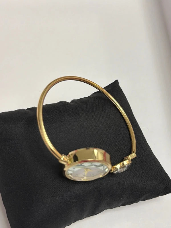 Women's Elegant Quartz Bangle Watch with Crystal Accent