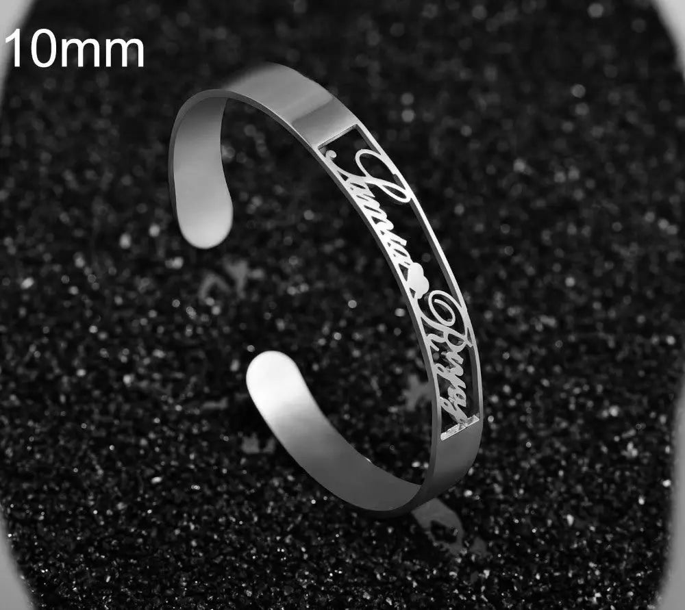 Customized Name Bracelet Personalized Custom Bangles Stainless Steel Jewelry-25