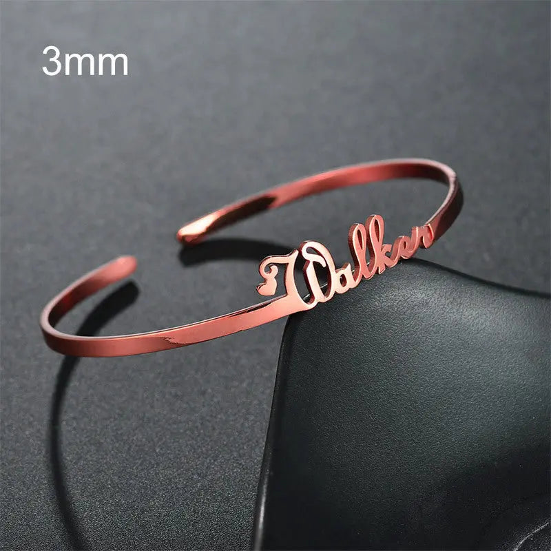 Customized Name Bracelet Personalized Custom Bangles Stainless Steel Jewelry-18