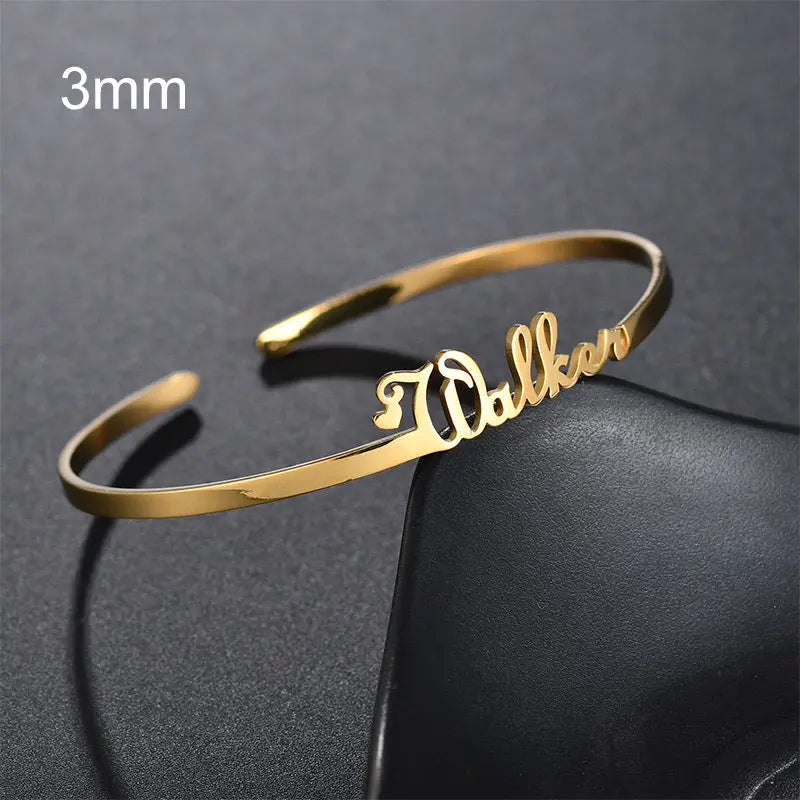 Customized Name Bracelet Personalized Custom Bangles Stainless Steel Jewelry-17