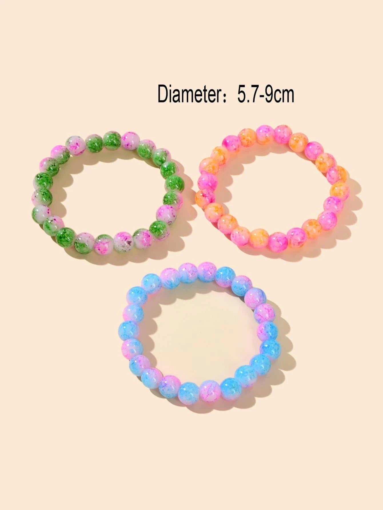3 pcs/set Ethnic Jewellery Colorful Beads Elastic Bohemian Bracelet Cool Jewelry-3