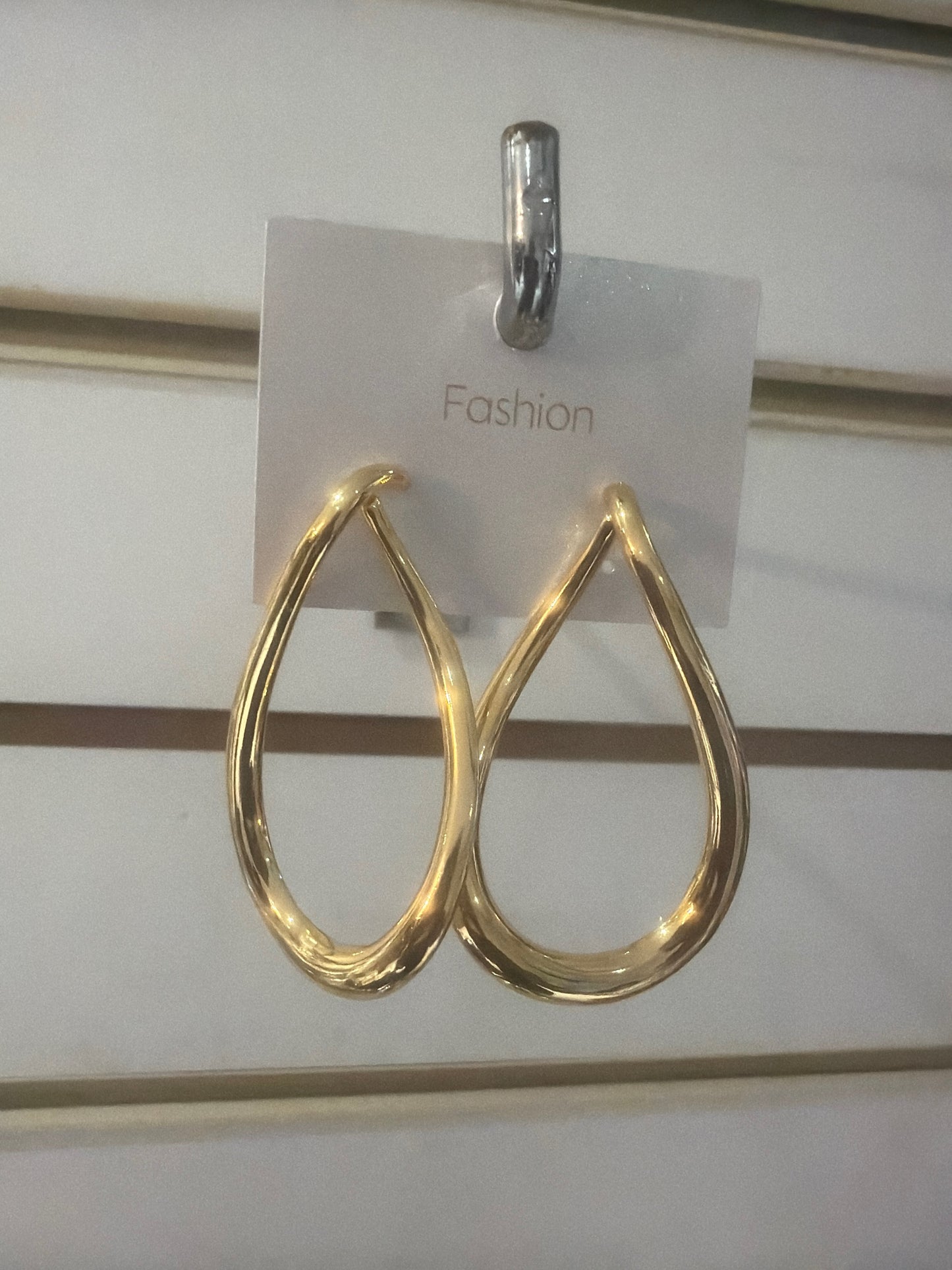 18k Gold Plated Sculptural Teardrop Earrings – Tarnish-Resistant Minimalist Hoops