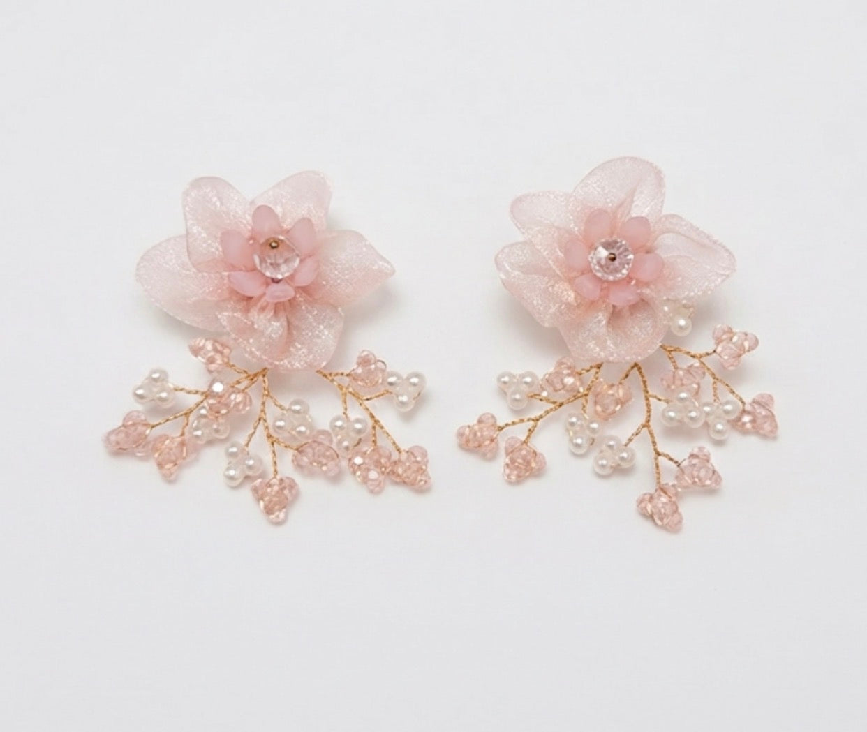 Ethereal Blossom & Beaded Cascade Statement Earrings