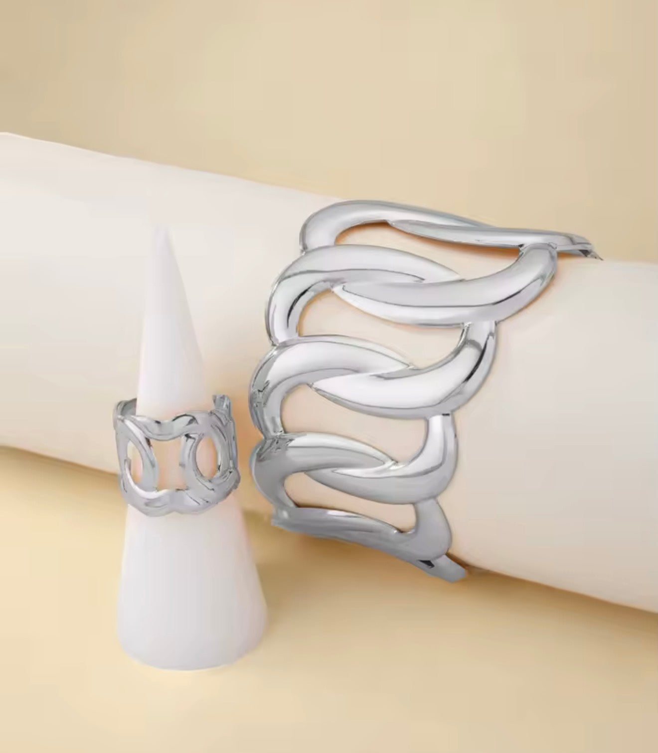 Modern Interlock Bracelet & Ring