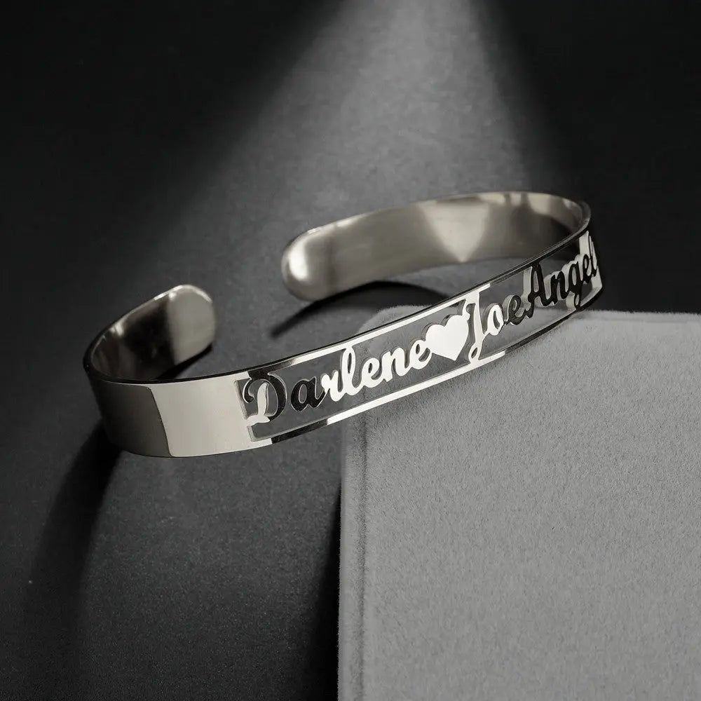 Customized Name Bracelet Personalized Custom Bangles Stainless Steel Jewelry-7