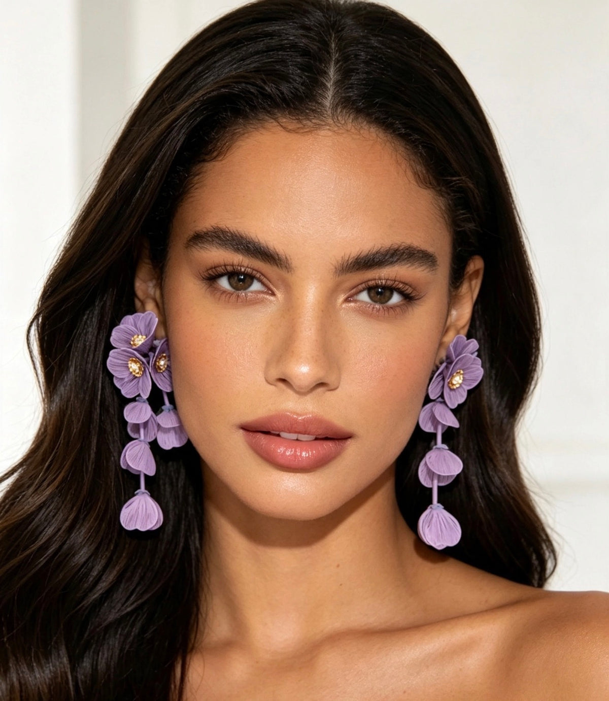 Elegant Cascading Floral Statement Earrings.