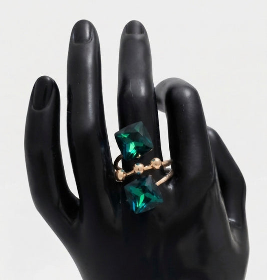 Dual Crystal Geometric Wrap Ring