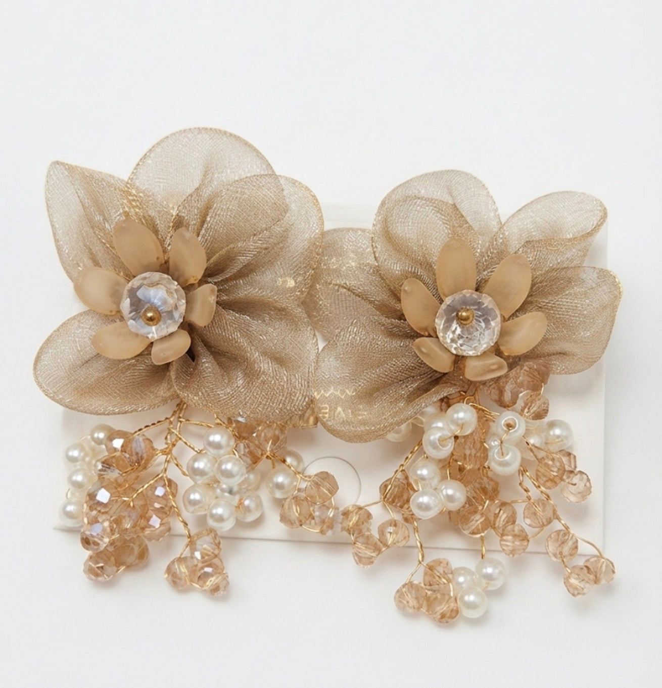 Ethereal Blossom & Beaded Cascade Statement Earrings