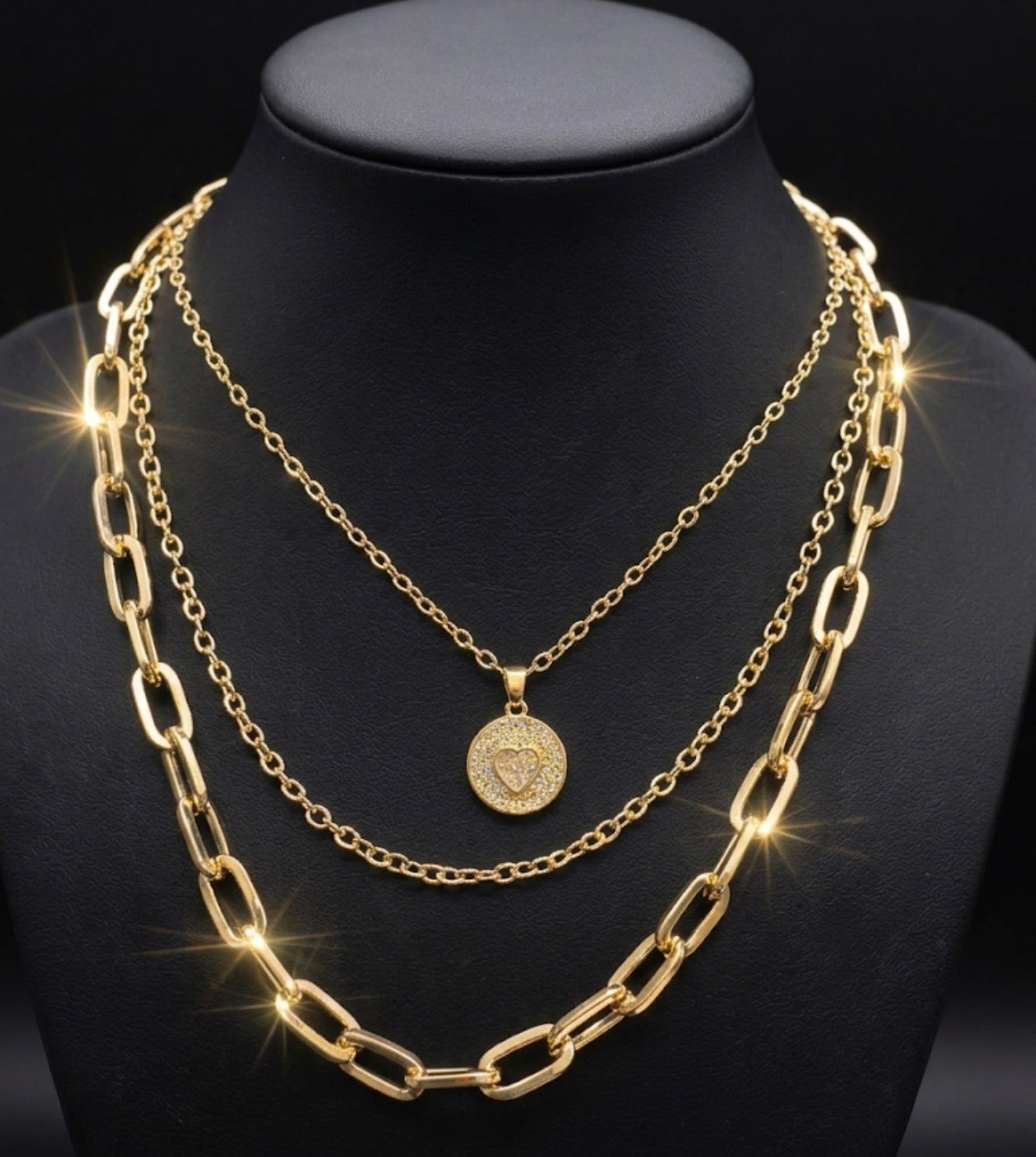 Elevated Elegance Multi-Layered Gold Plated Chain Necklace