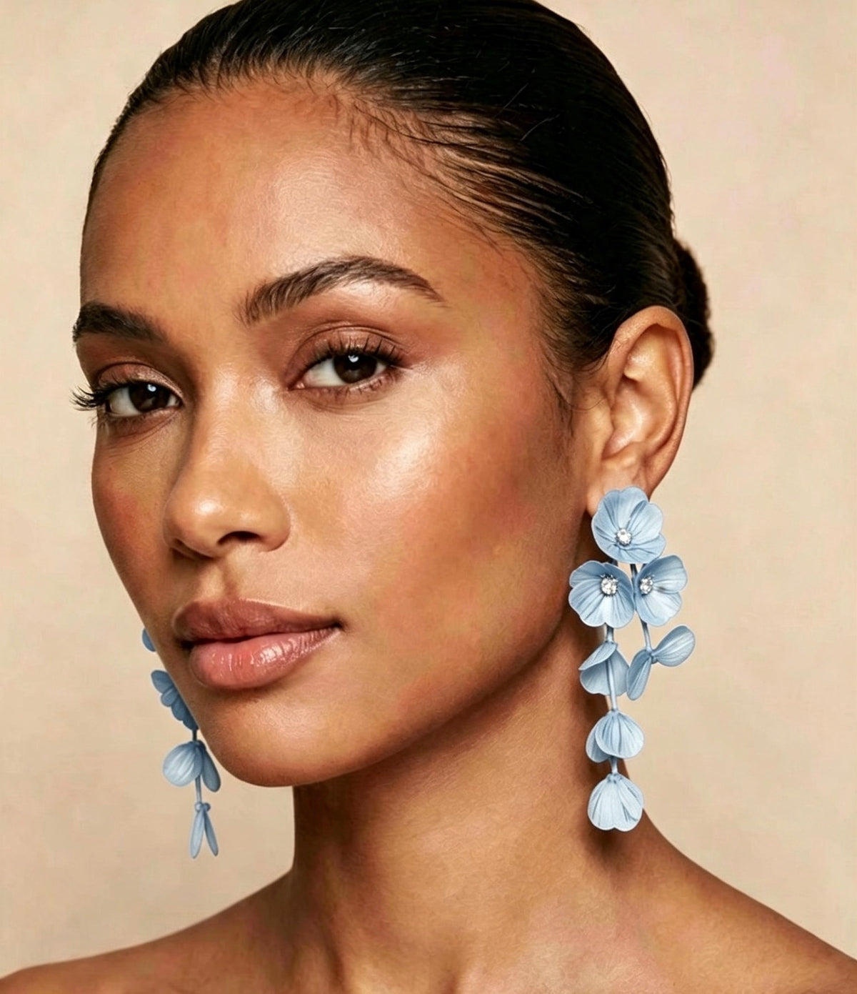 Elegant Cascading Floral Statement Earrings.