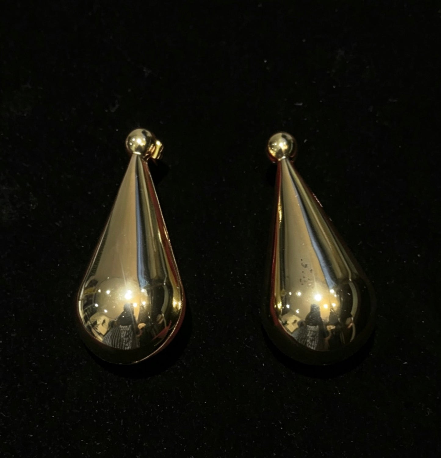 Casandra Bold Pear Drop Gold Plated Earrings