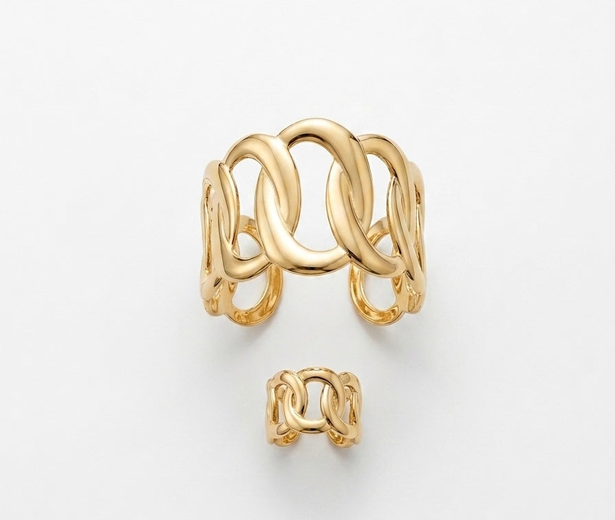 Modern Interlock Bracelet & Ring