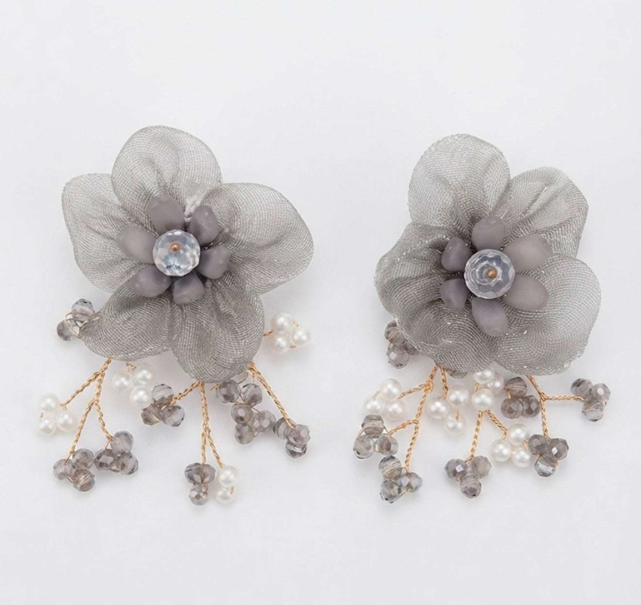 Ethereal Blossom & Beaded Cascade Statement Earrings