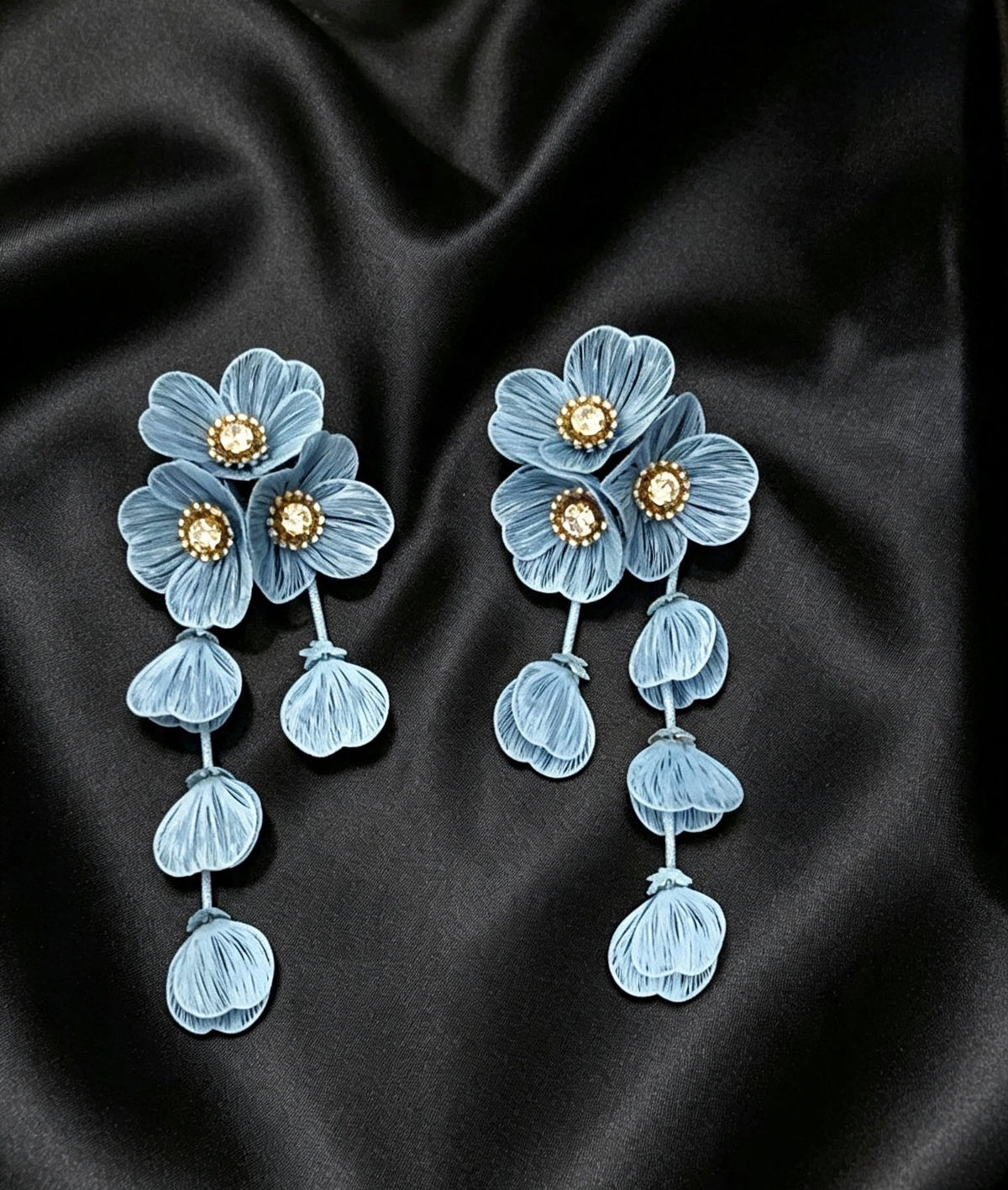 Elegant Cascading Floral Statement Earrings.