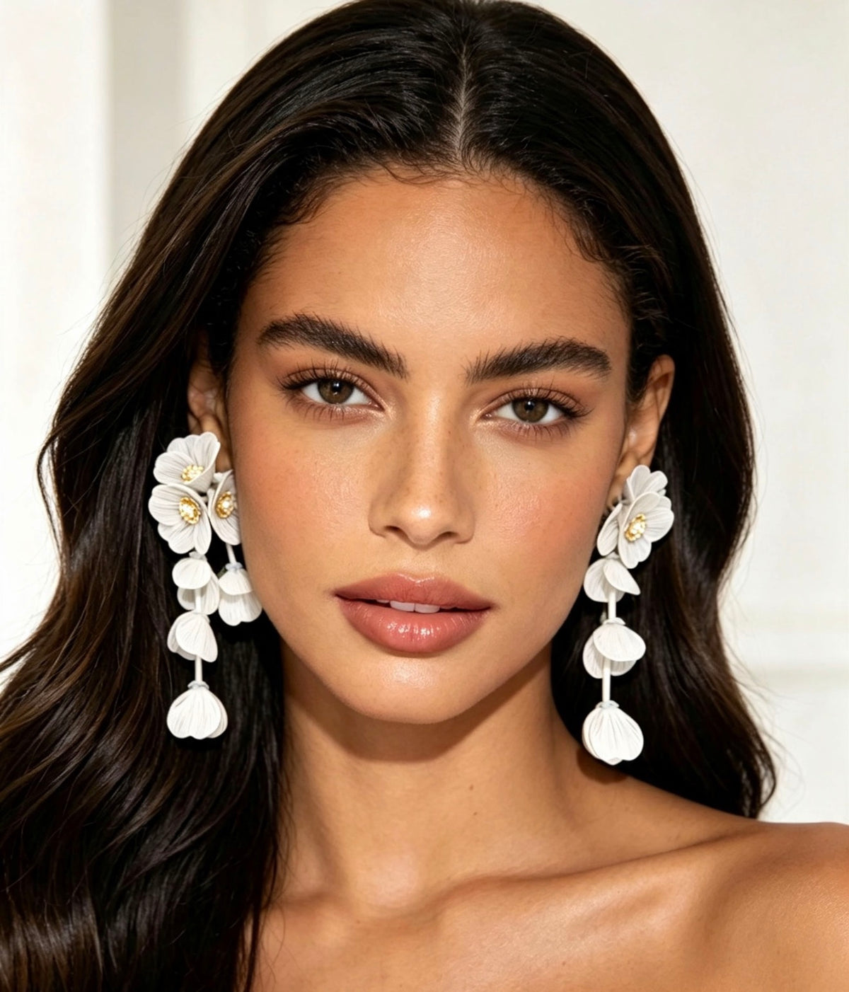 Elegant Cascading Floral Statement Earrings.