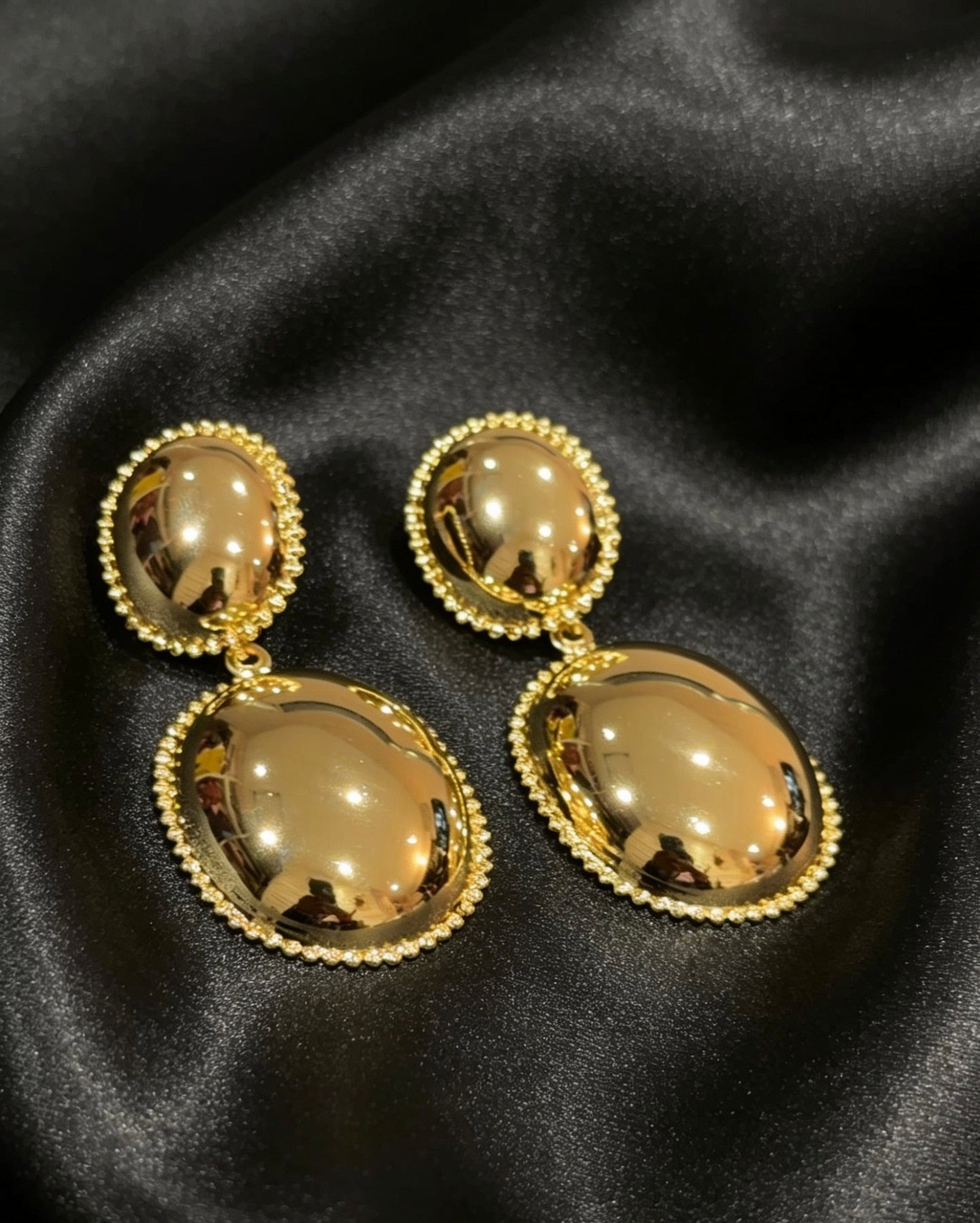Rosemary Golden Eclipse Statement Drop Earrings