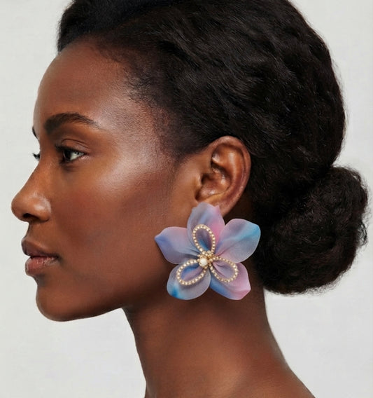 Stunning Pastel Floral Statement Earrings