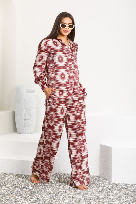 Bridgette Women's Printed Shirt and Trouser Co-ords