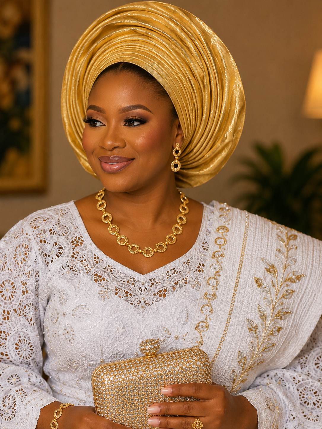 Elegant gold-tone jewelry set