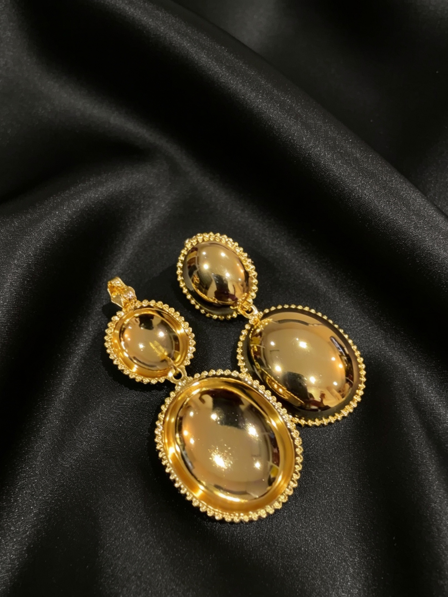 Rosemary Golden Eclipse Statement Drop Earrings