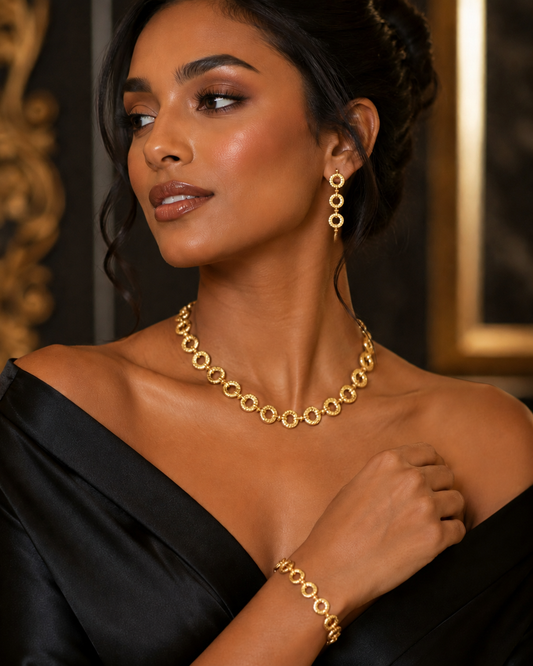 Elegant gold-tone jewelry set