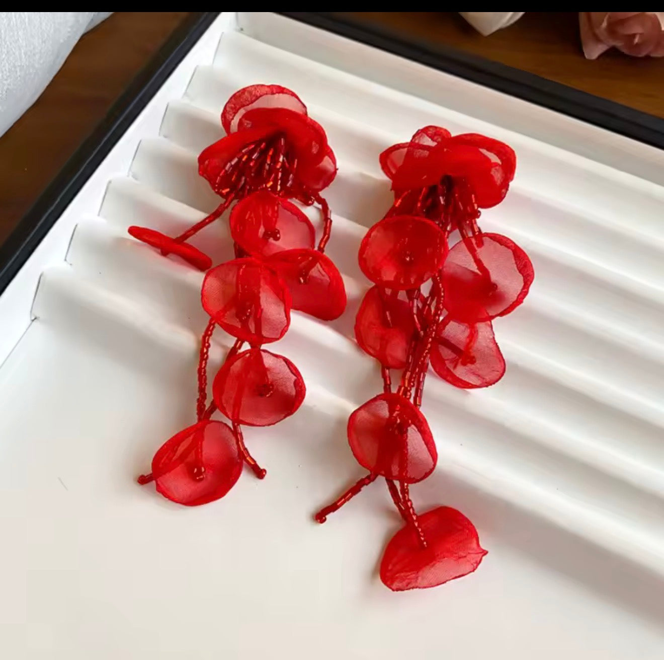 Long Petal Drop Earrings