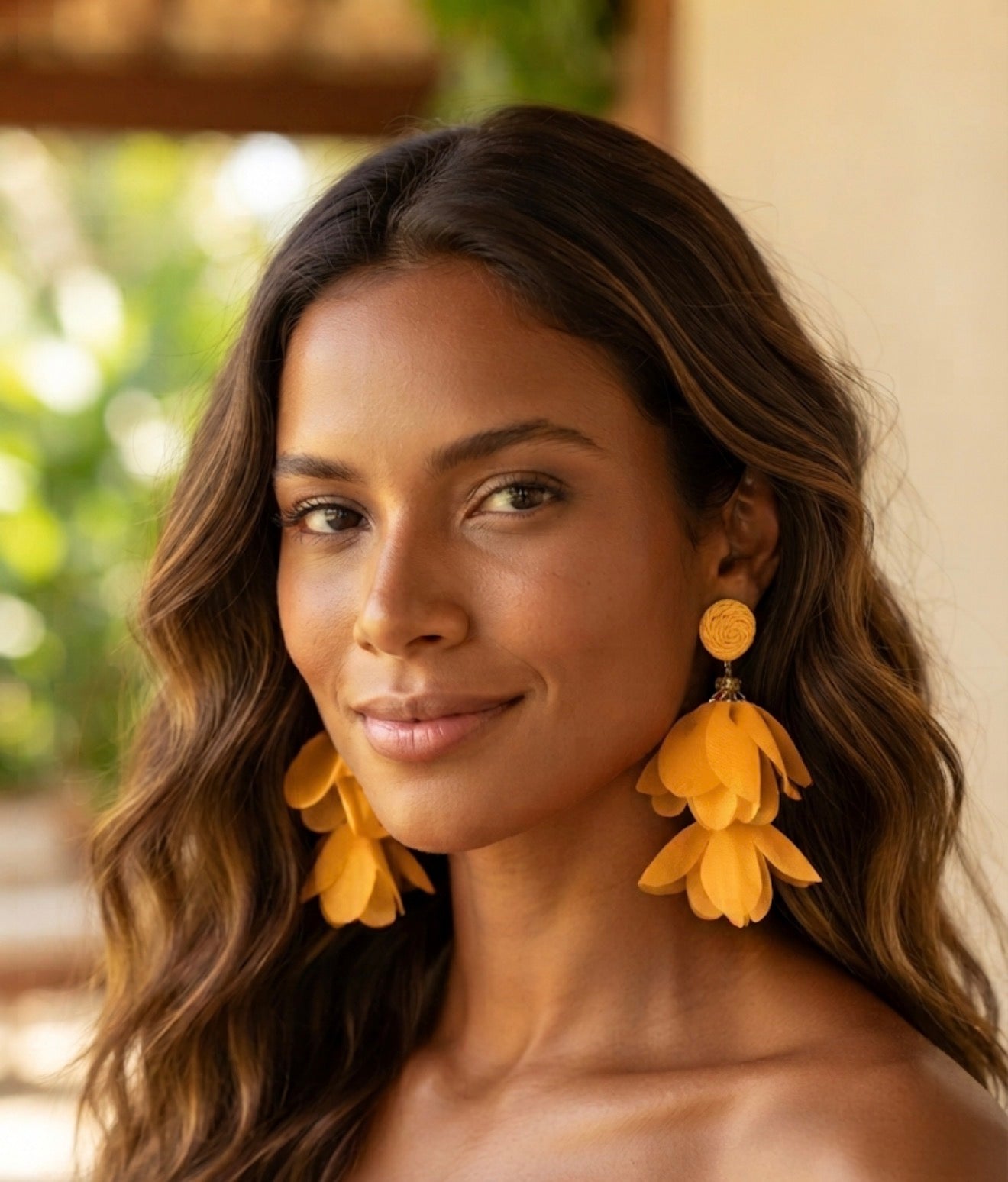 Vibrant Fabric Petal Drop Earrings, Layered Flower Statement Earrings, Boho Floral Jewelry