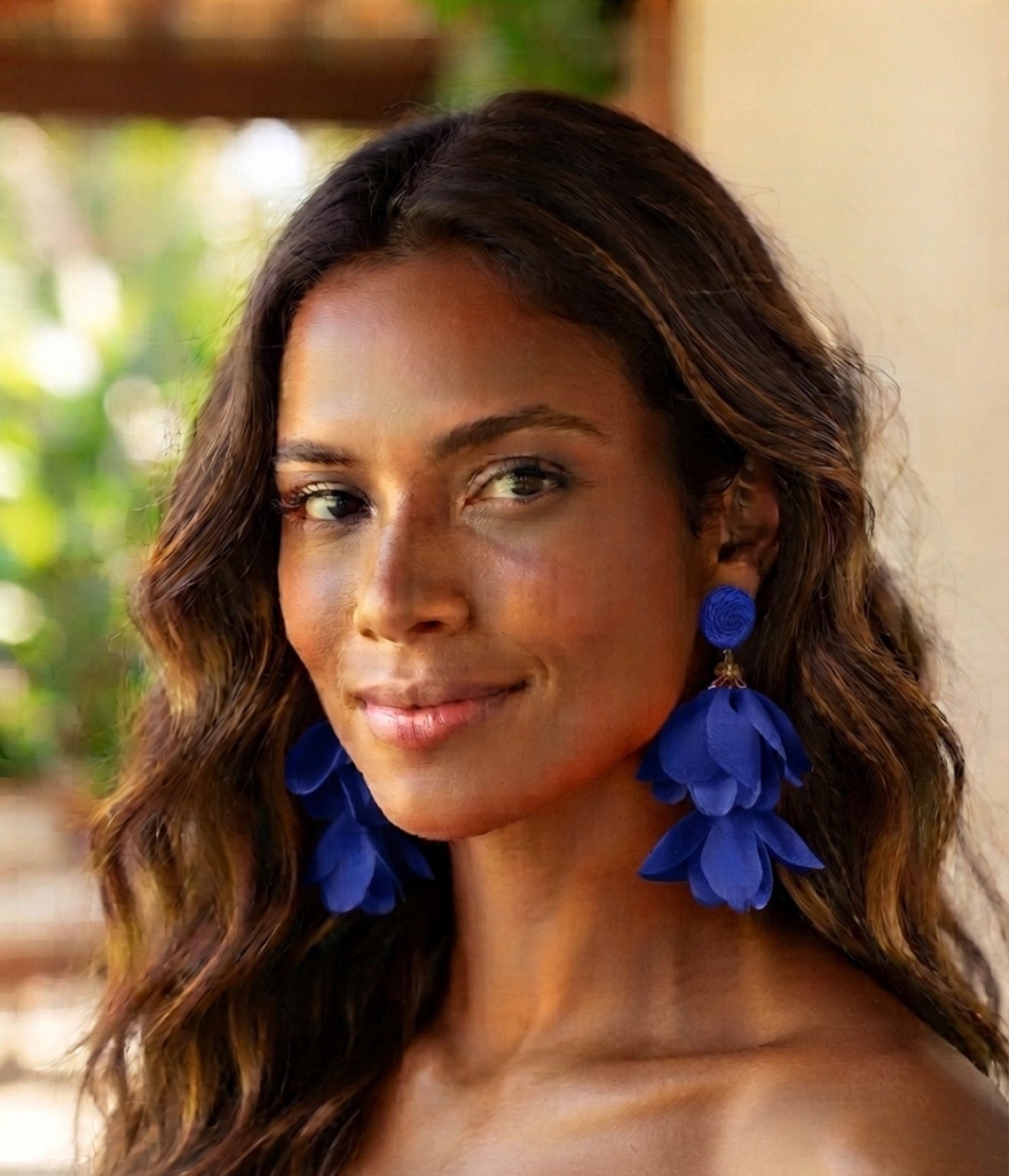 Vibrant Fabric Petal Drop Earrings, Layered Flower Statement Earrings, Boho Floral Jewelry