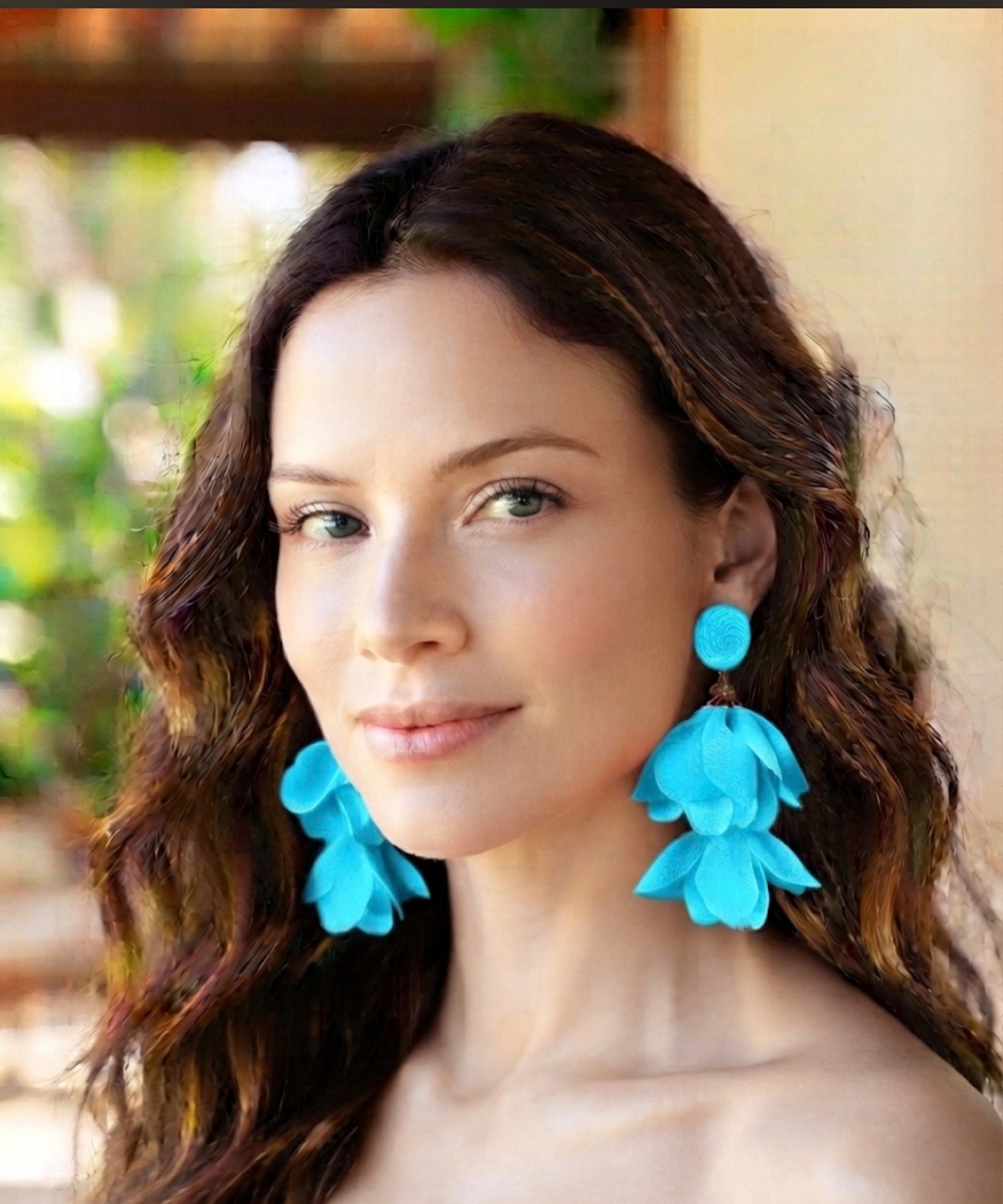 Vibrant Fabric Petal Drop Earrings, Layered Flower Statement Earrings, Boho Floral Jewelry